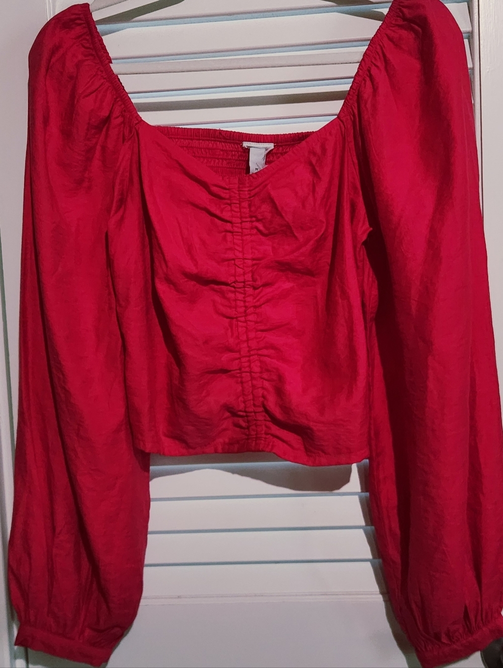 Dark Pink Long-Sleeve Peasant Top - Unbranded